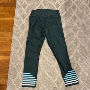 Addison Bay women's green and Blue Striped Leggings